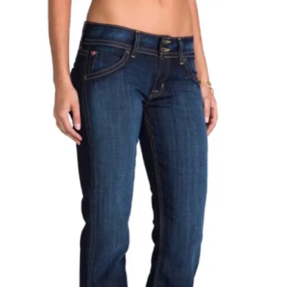 HUDSON "SIGNATURE LOW-RISE BOOTCUT" Jeans w/ Back Flap Pockets In "DHK"